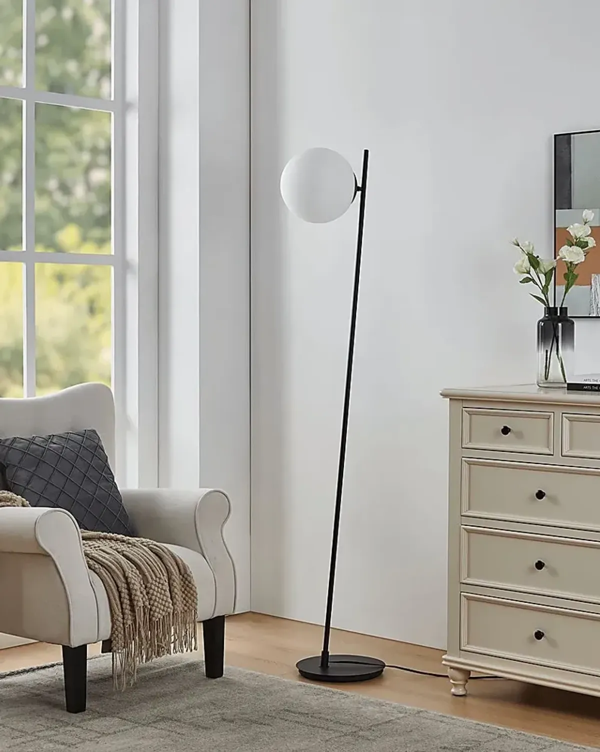 Syracuse Cave Black Floor Lamp