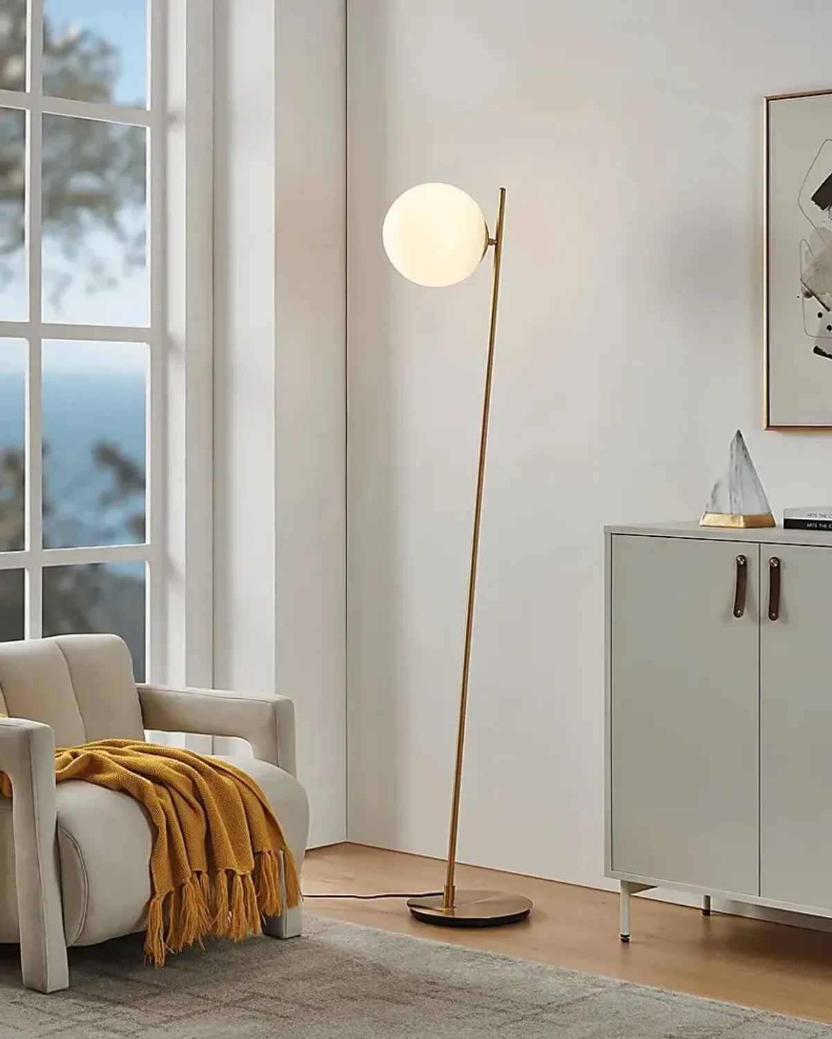 Syracuse Cave Gold Floor Lamp