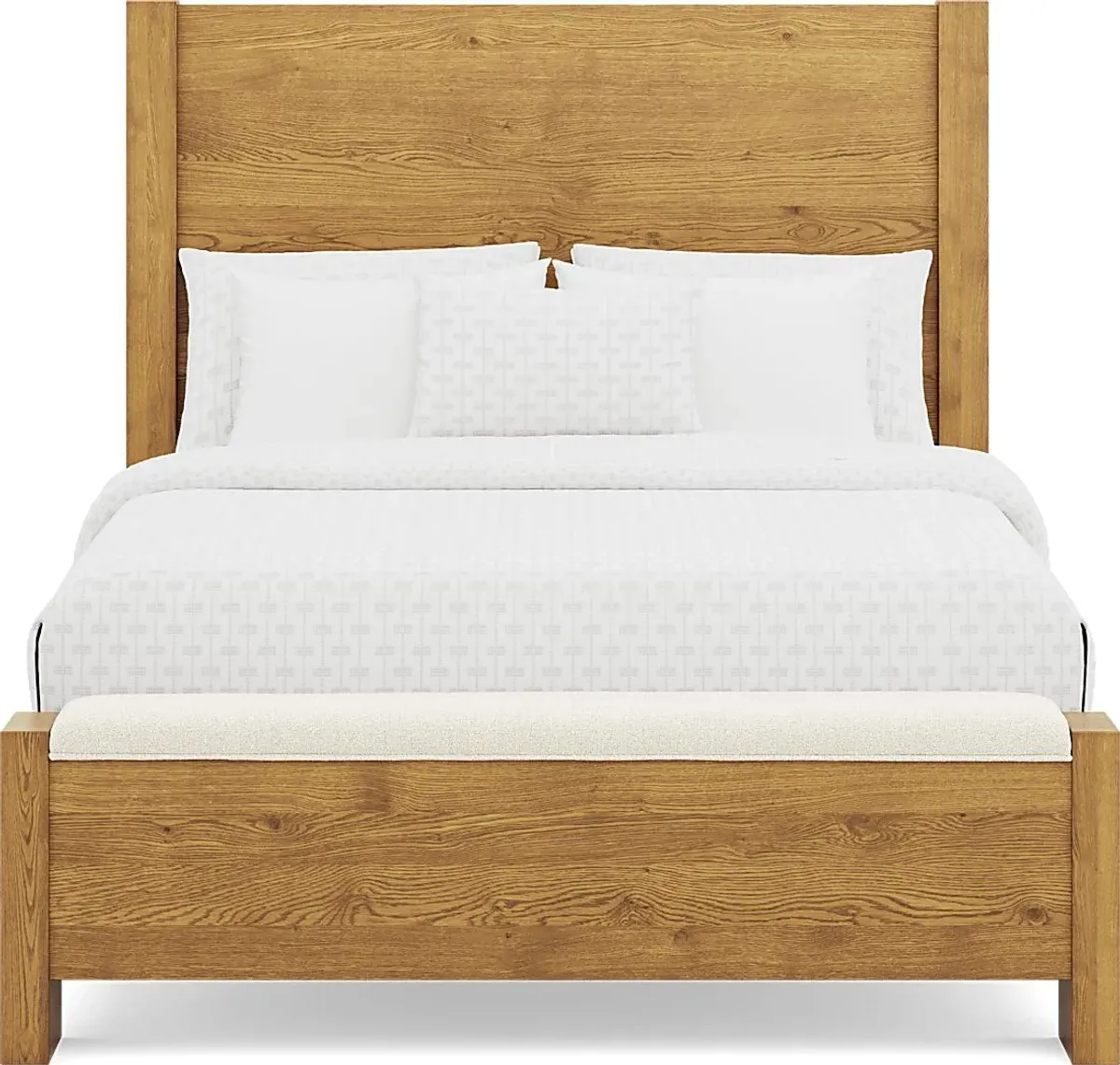 Ithaca Natural 5 Pc Queen Panel Bedroom with Bench