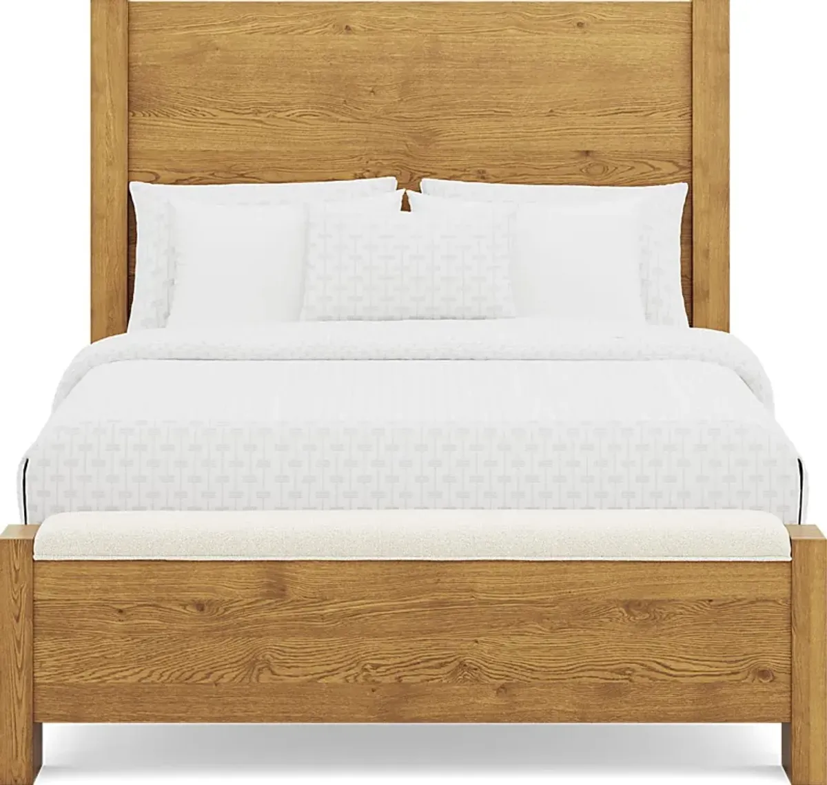 Ithaca Natural 5 Pc Queen Panel Bedroom with Bench