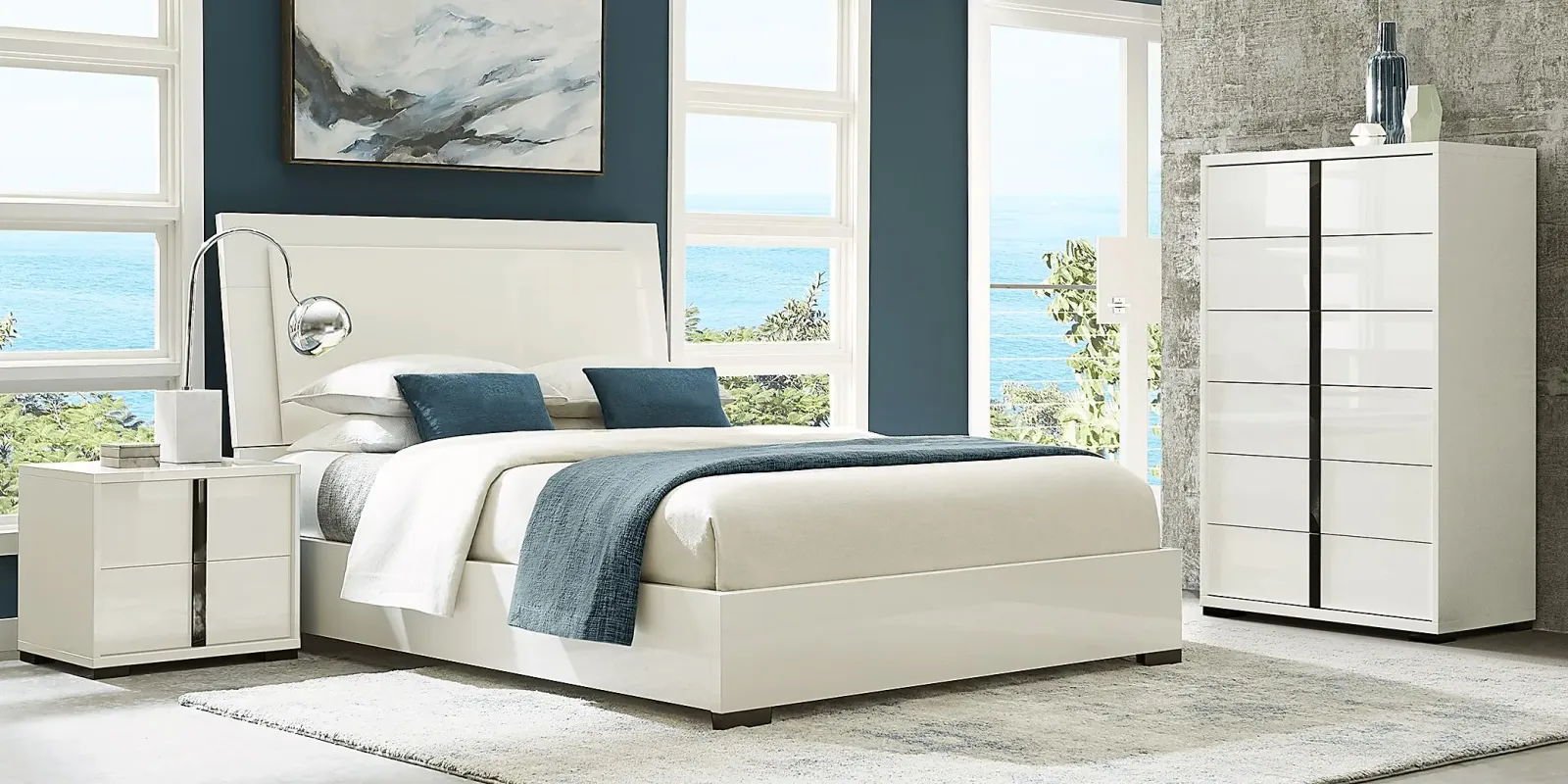 Luma Vista White 5 Pc Queen Bedroom