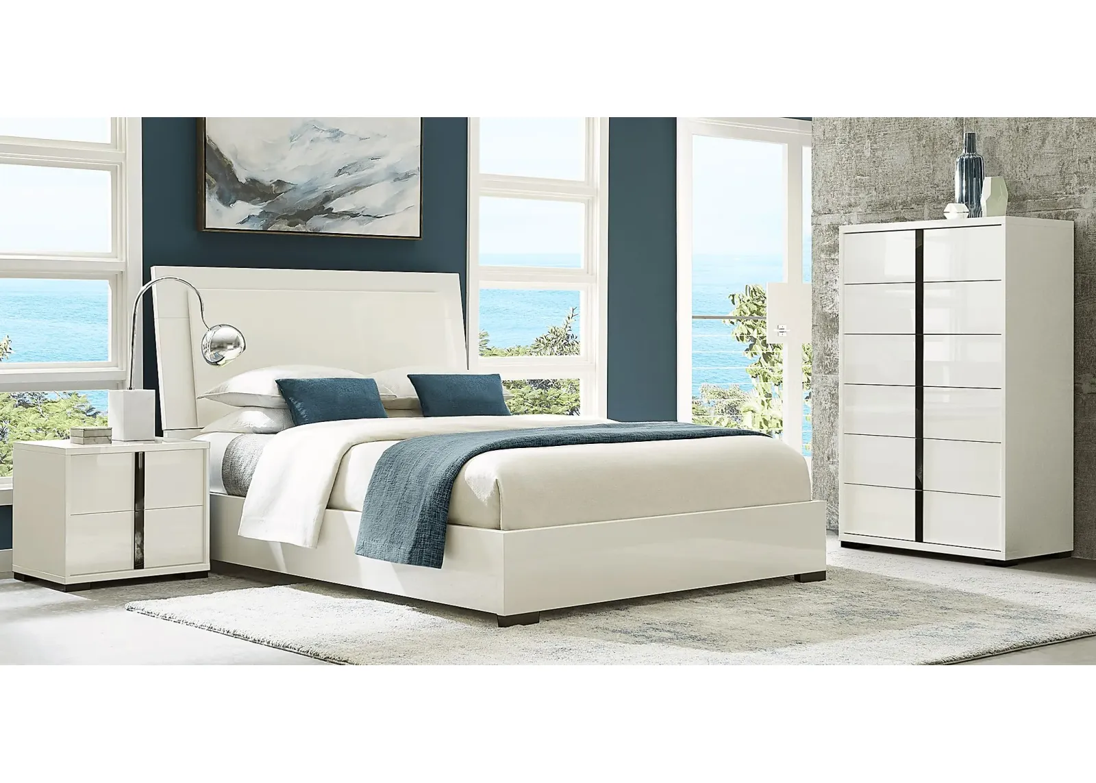 Luma Vista White 5 Pc King Bedroom