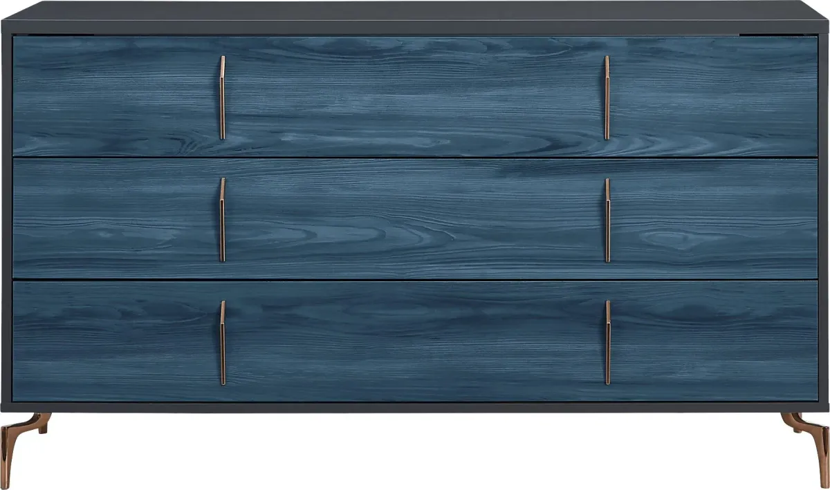 Esmedira Blue 7 Pc Queen Panel Bedroom