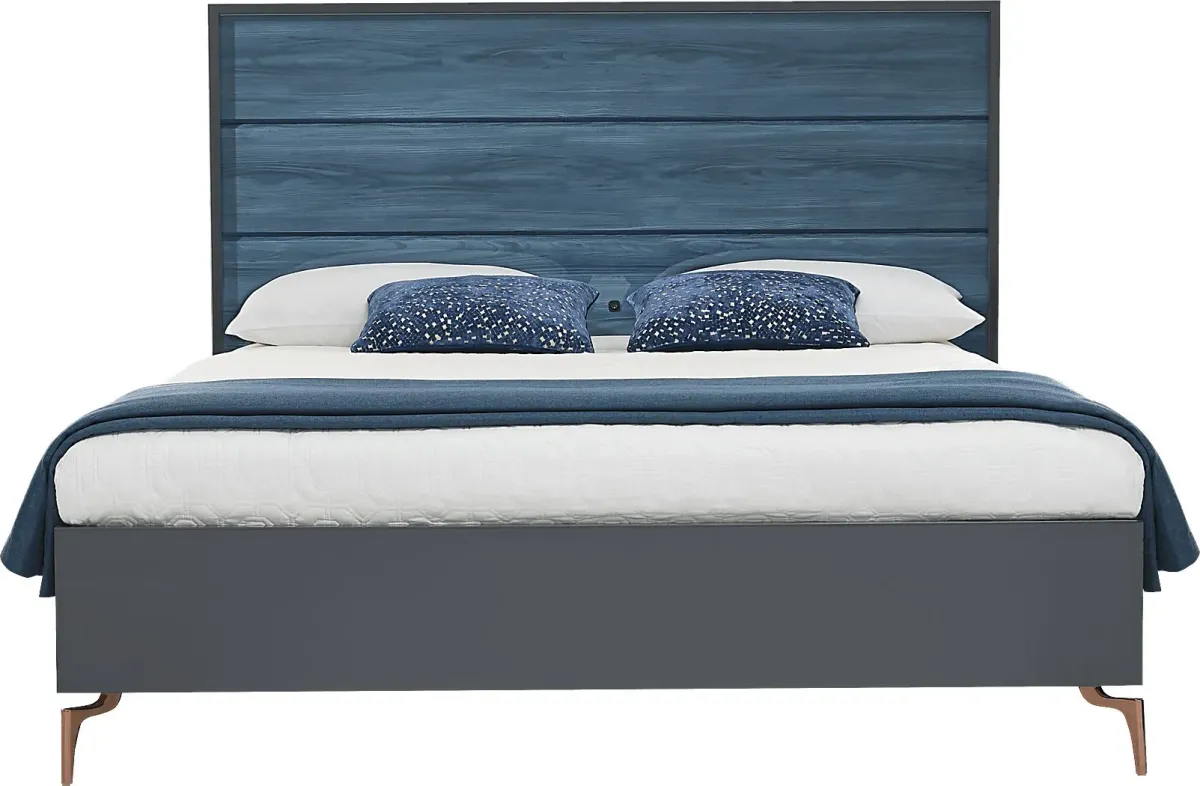 Esmedira Blue 7 Pc Queen Panel Bedroom