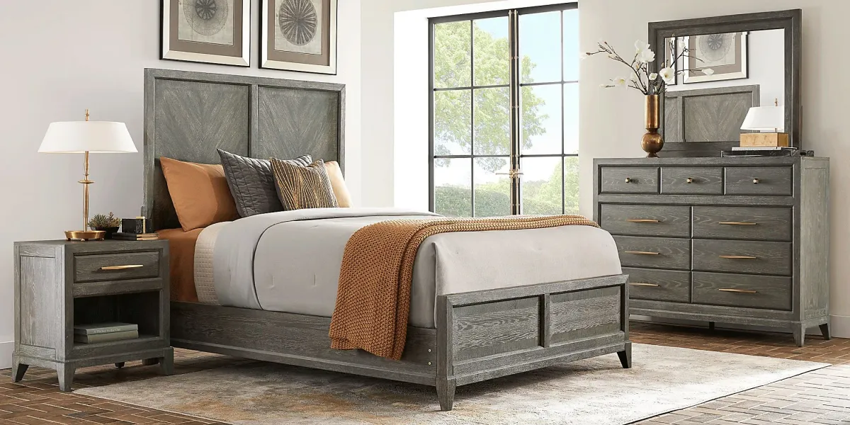 Kailey Park Charcoal 7 Pc King Panel Bedroom