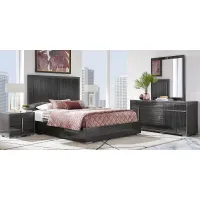 Luxe Point Black 7 Pc King Panel Bedroom