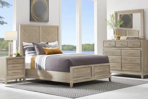 Kailey Park Light Oak 7 Pc Queen Panel Bedroom