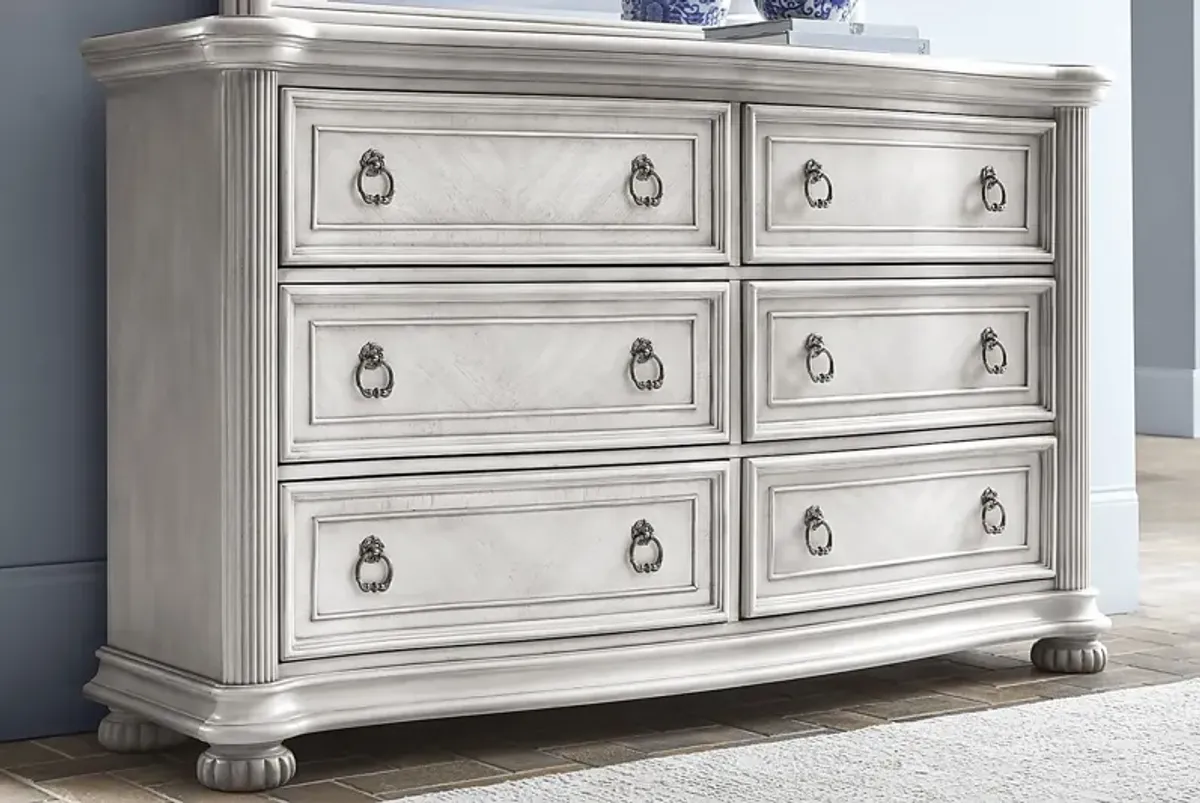 Gallagher Avenue White 7 Pc Bedroom with Ivy White Queen Upholstered Bed