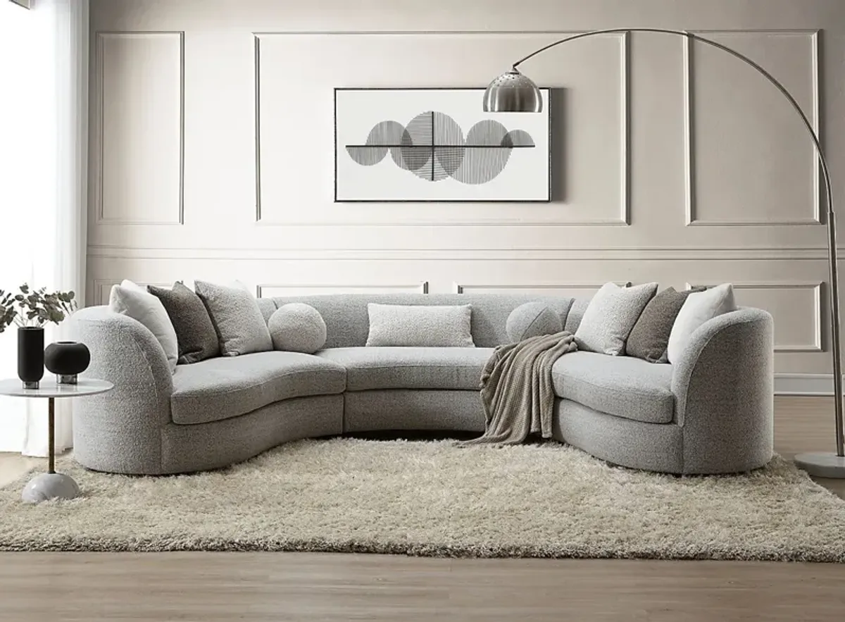 Brangas Gray 3 Pc Sectional