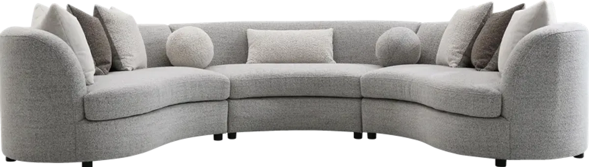 Brangas Gray 3 Pc Sectional