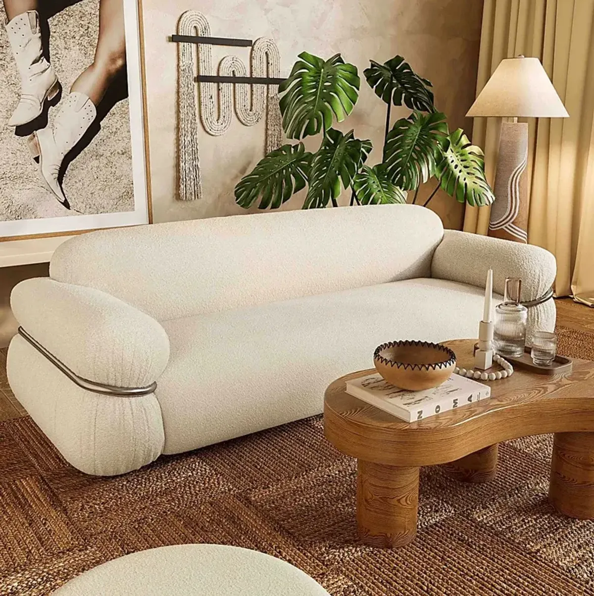 Hadtner Cream Sofa