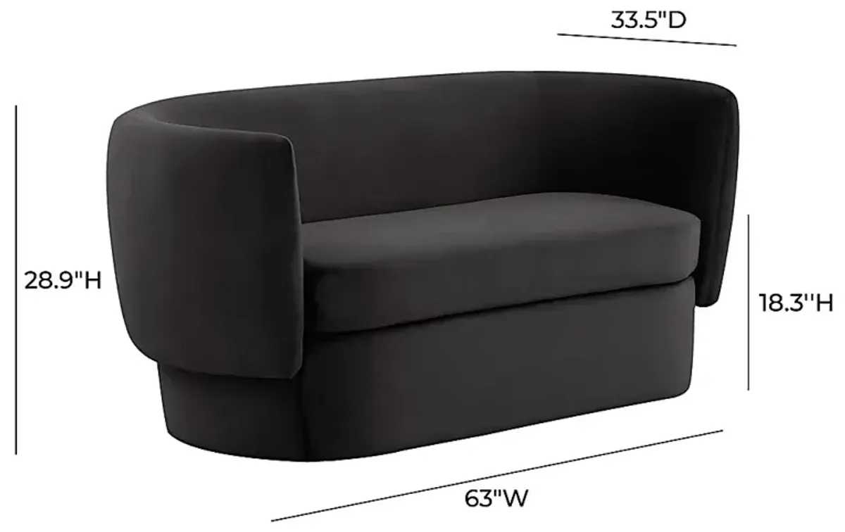 Fiaba Black Loveseat