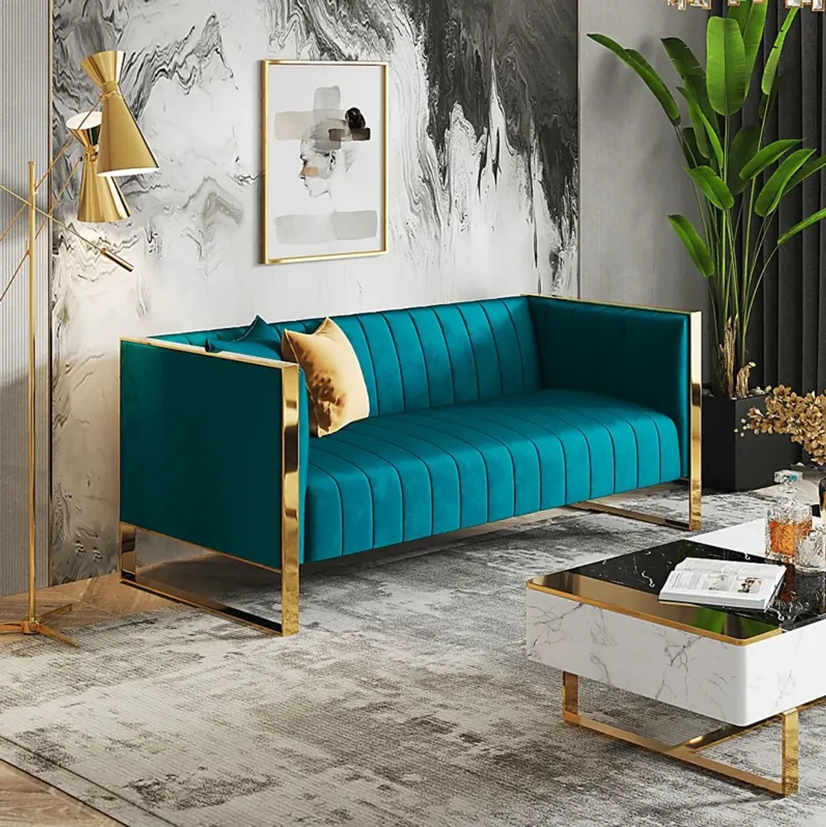 Dunellen Blue Sofa