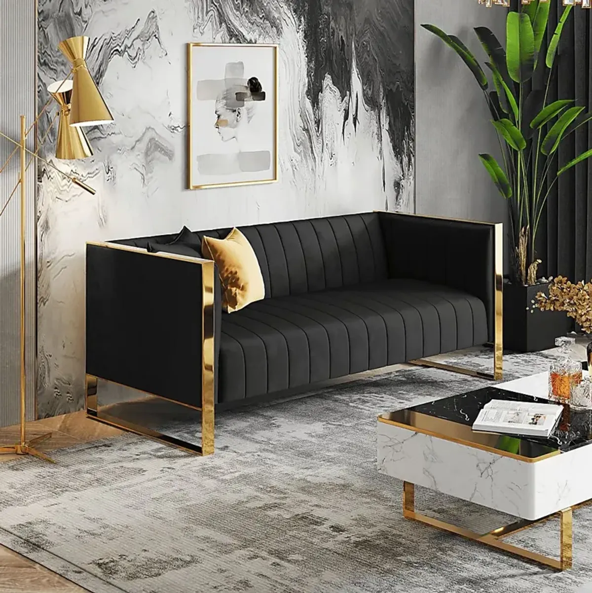 Dunellen Black Sofa