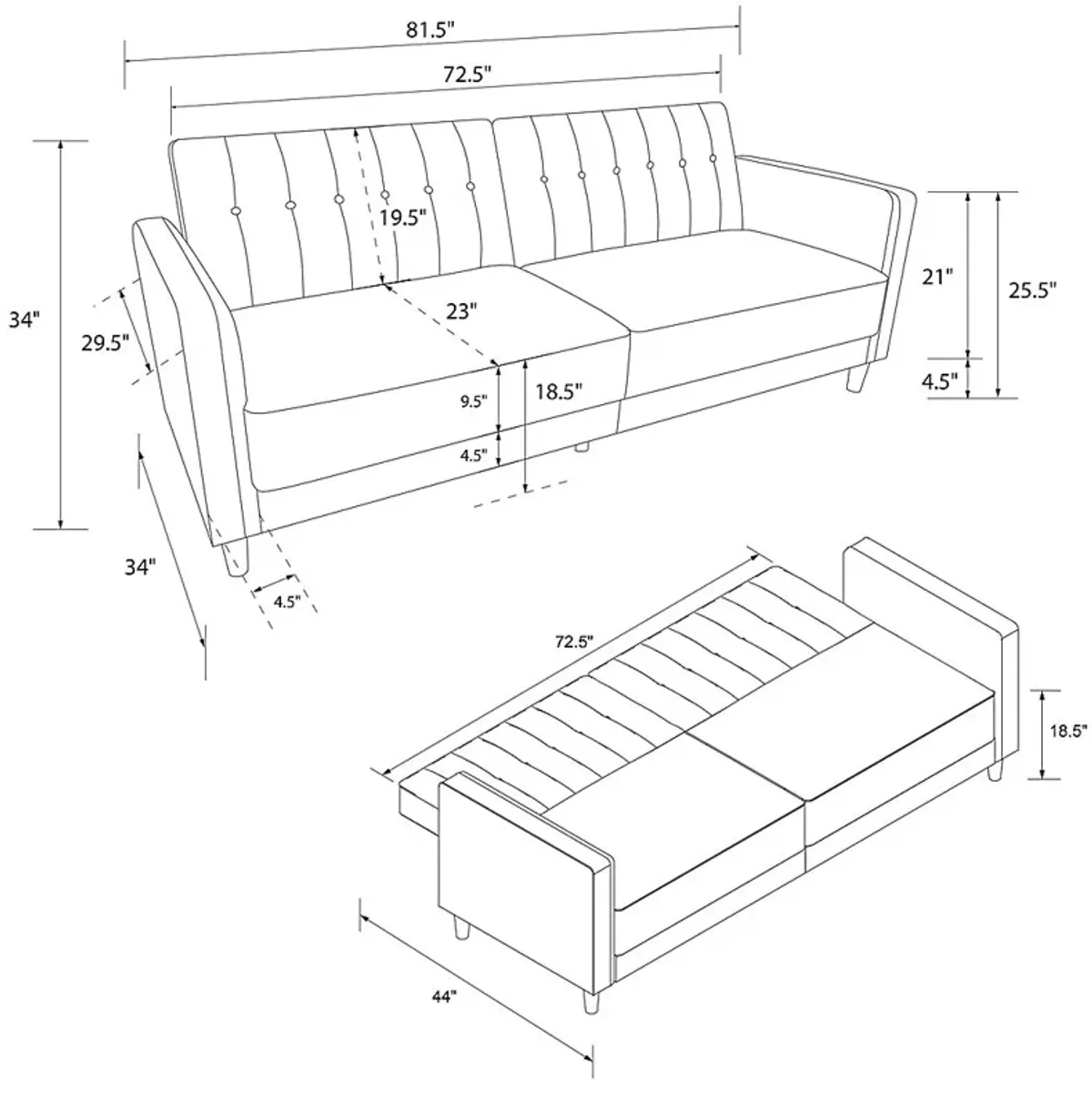 Jethar I White Futon