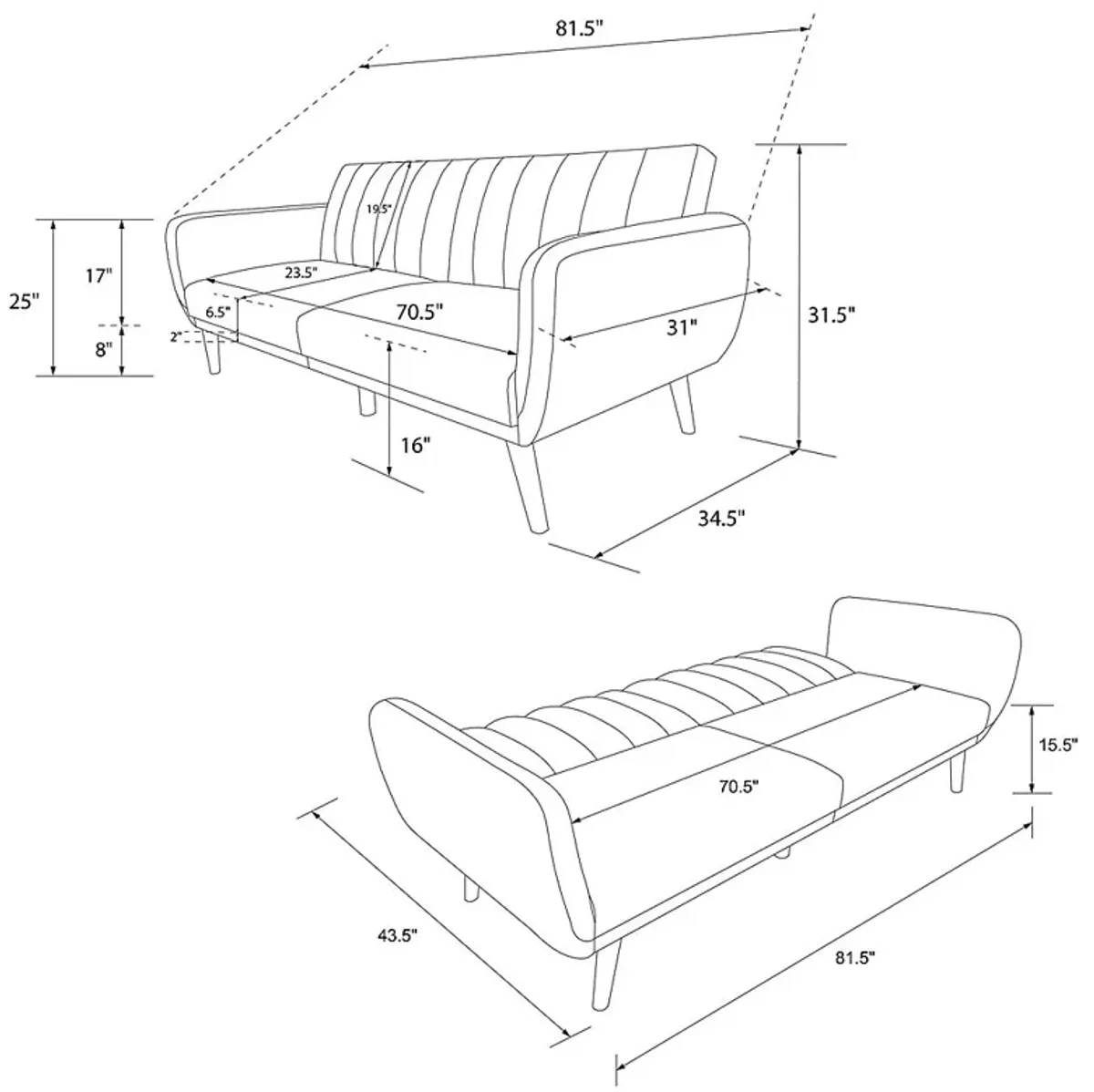 Velron Orange Futon