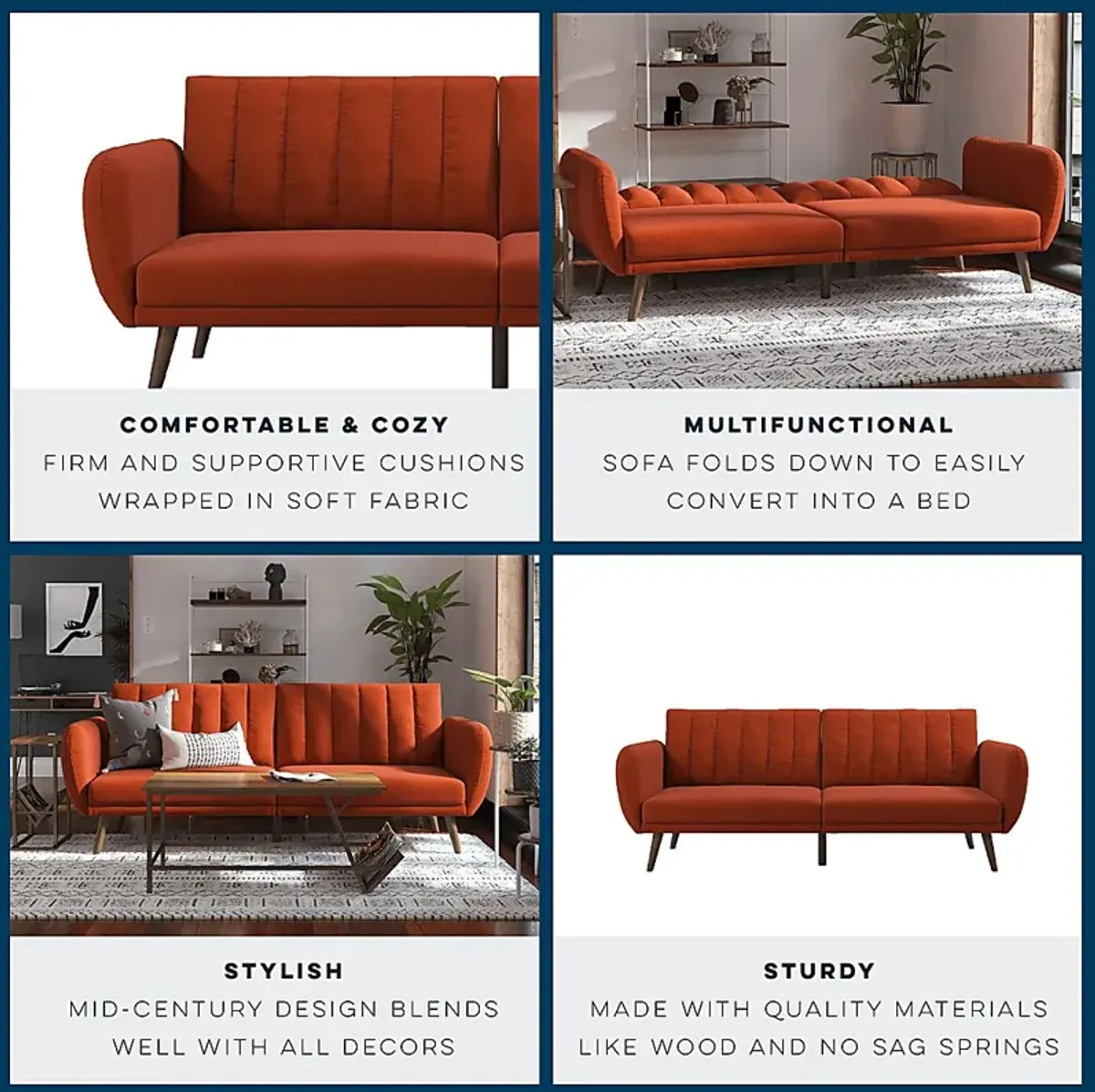 Velron Orange Futon