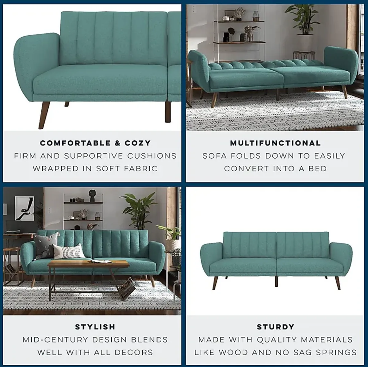 Velron Teal Futon