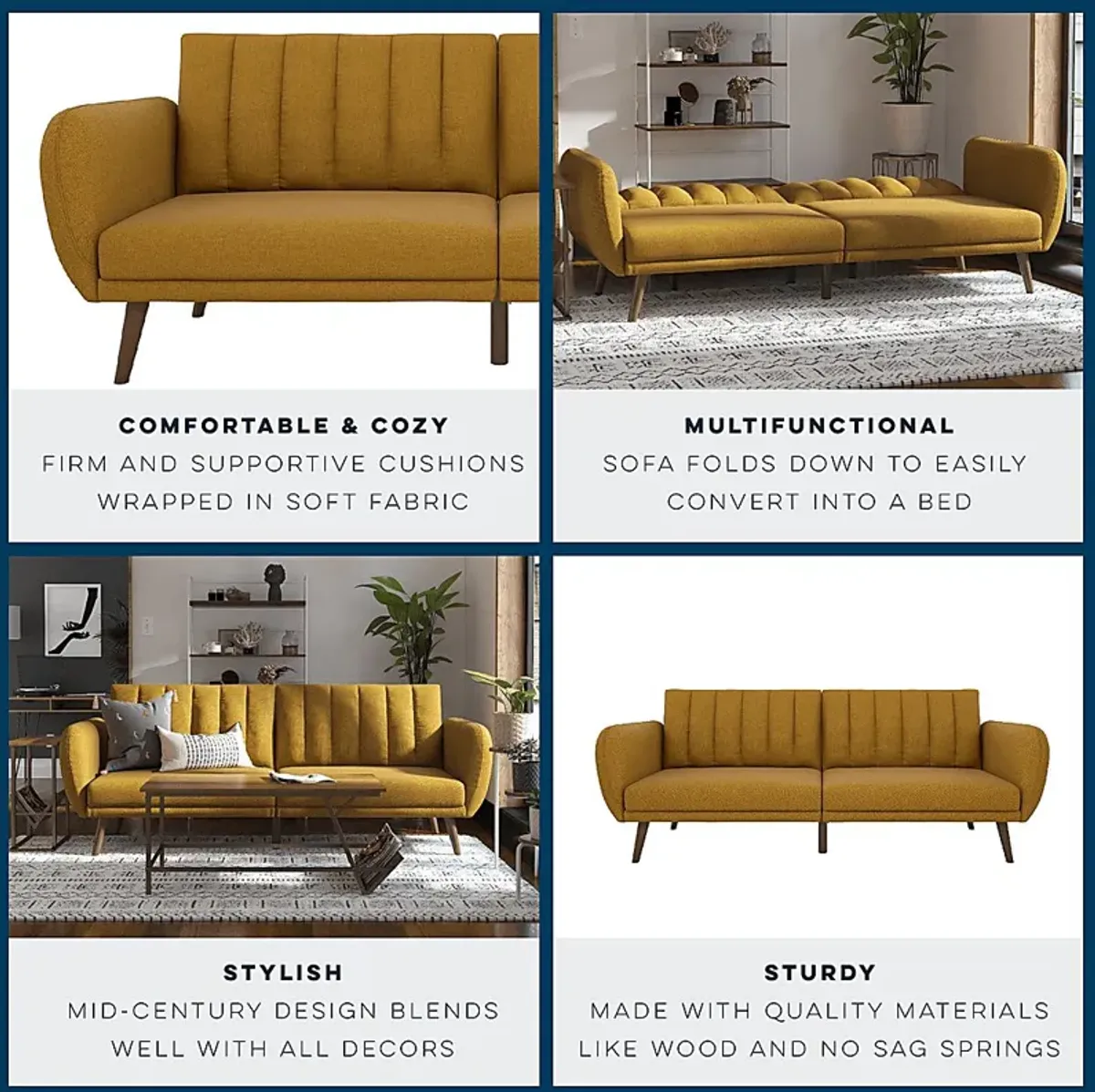 Velron Mustard Futon