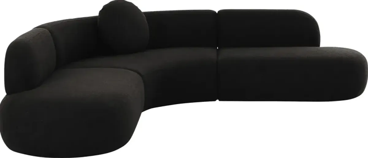 Columa Black 3 Pc Sectional