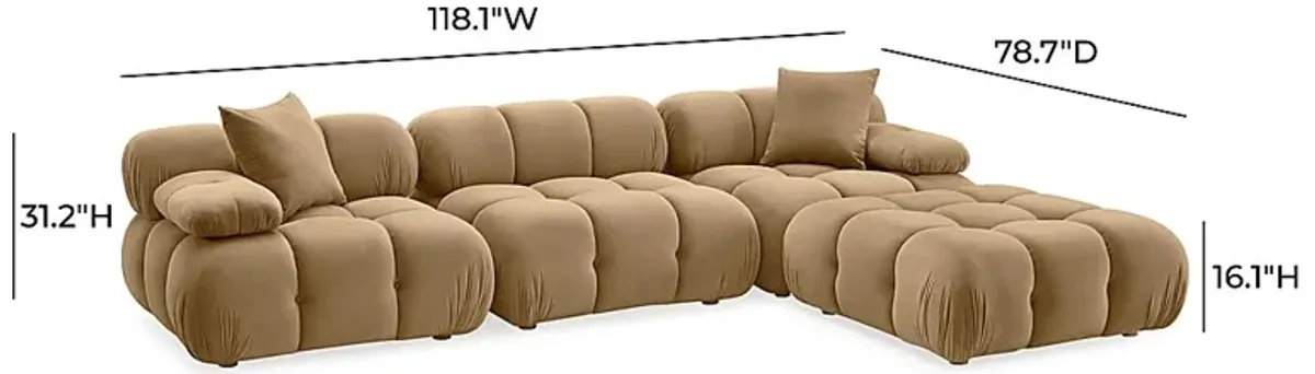 Crianza Brown 4 Pc Sectional