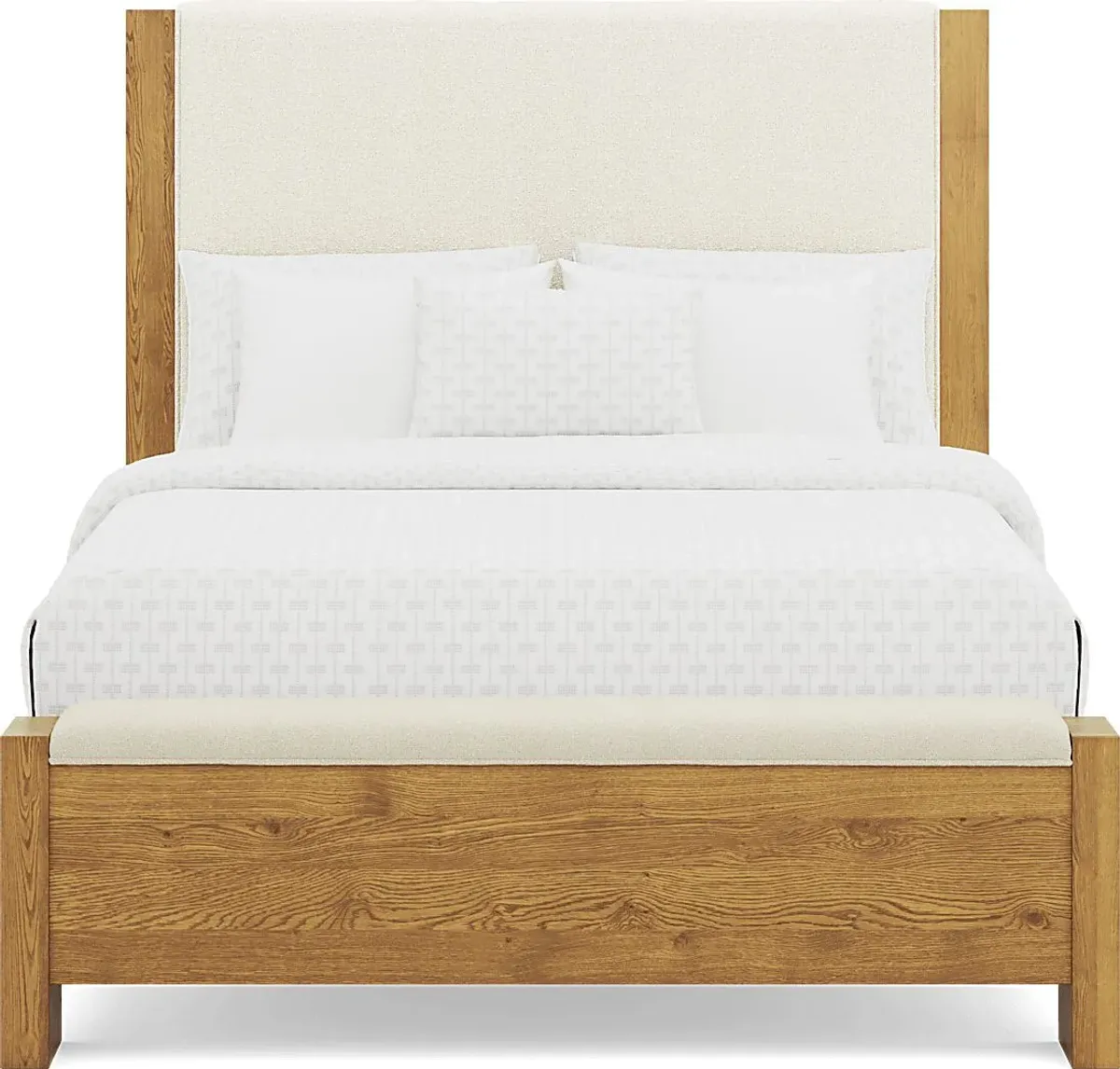Ithaca Natural 5 Pc Queen Upholstered Bedroom with Bench