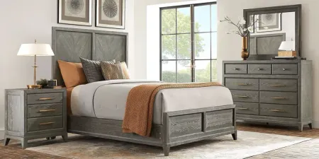 Kailey Park Charcoal 7 Pc King Panel Bedroom