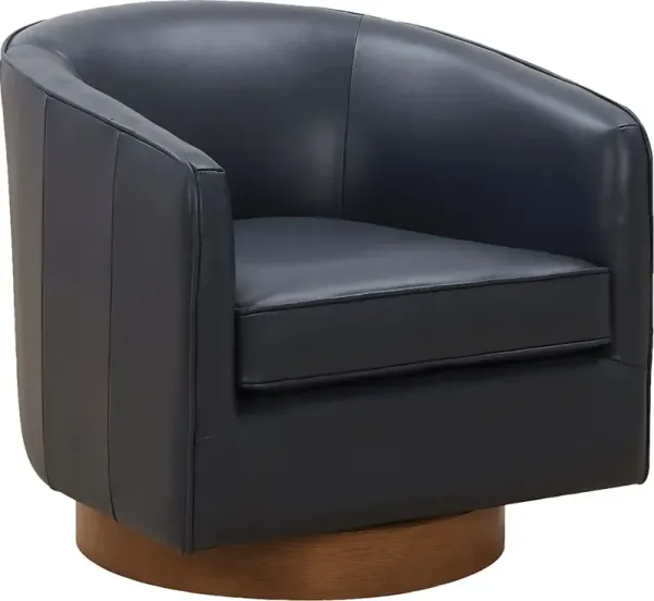 Penasco Dark Blue Swivel Accent Chair