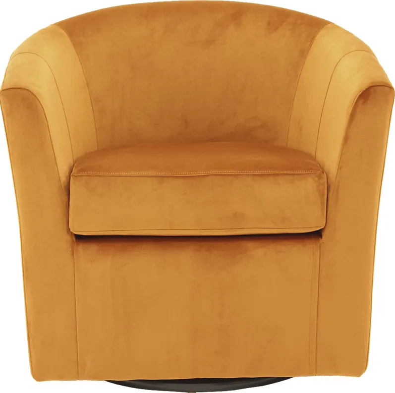 Lughala I Orange Swivel Accent Chair