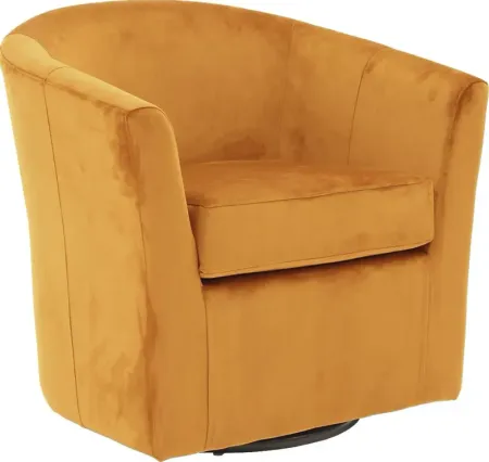 Lughala I Orange Swivel Accent Chair