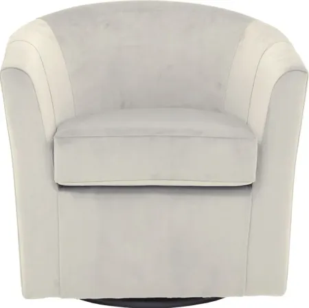 Lughala I Pewter Swivel Accent Chair
