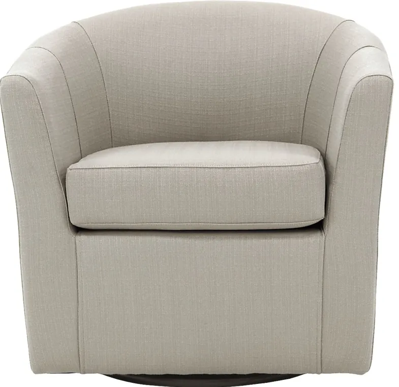 Lughala I Ivory Swivel Accent Chair