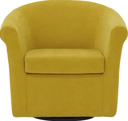 Alokaba Yellow Swivel Accent Chair