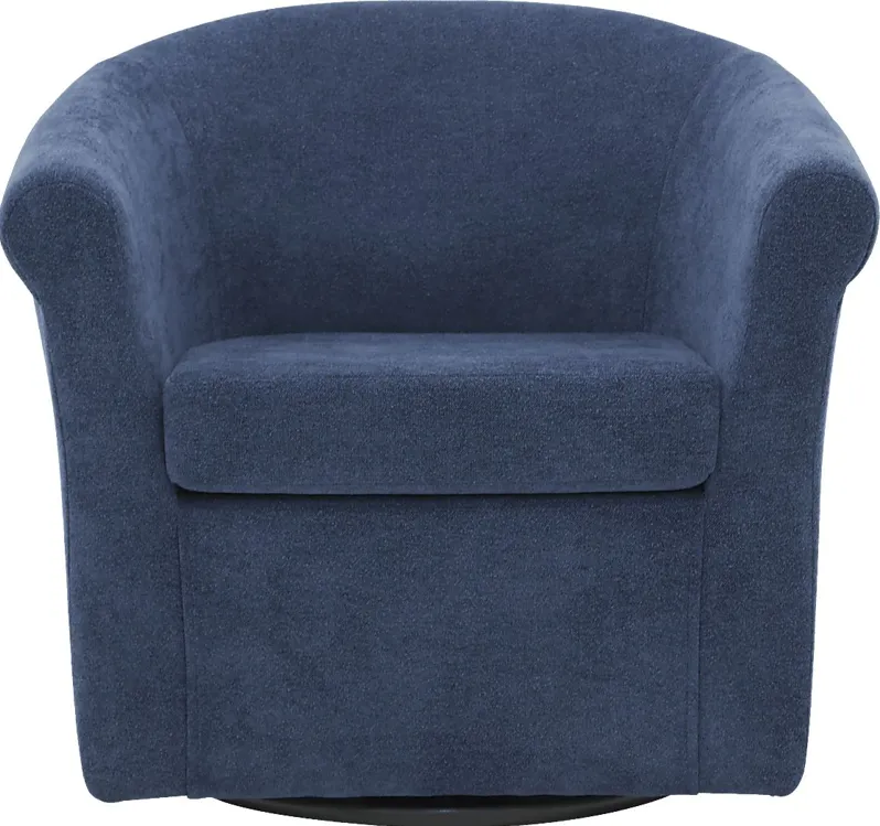 Alokaba Blue Swivel Accent Chair