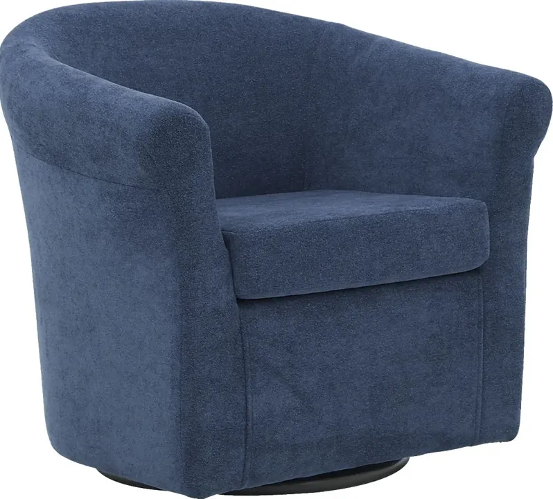 Alokaba Blue Swivel Accent Chair