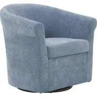 Alokaba Light Blue Swivel Accent Chair