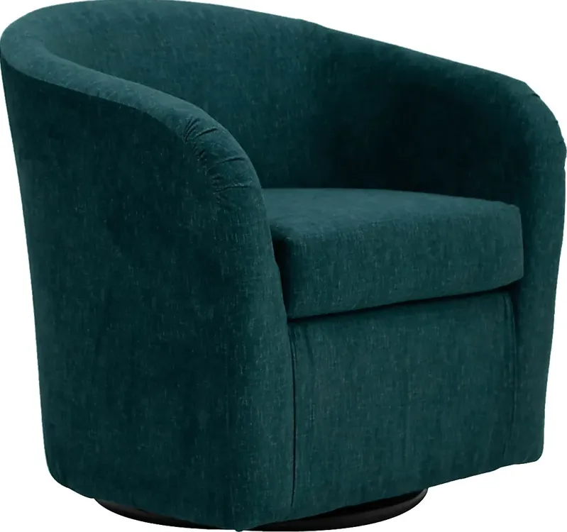 Emsabit I Teal Swivel Accent Chair