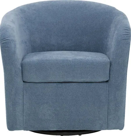 Emsabit I Light Blue Swivel Accent Chair