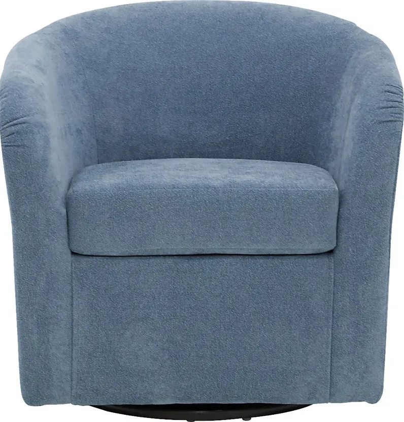 Emsabit I Light Blue Swivel Accent Chair