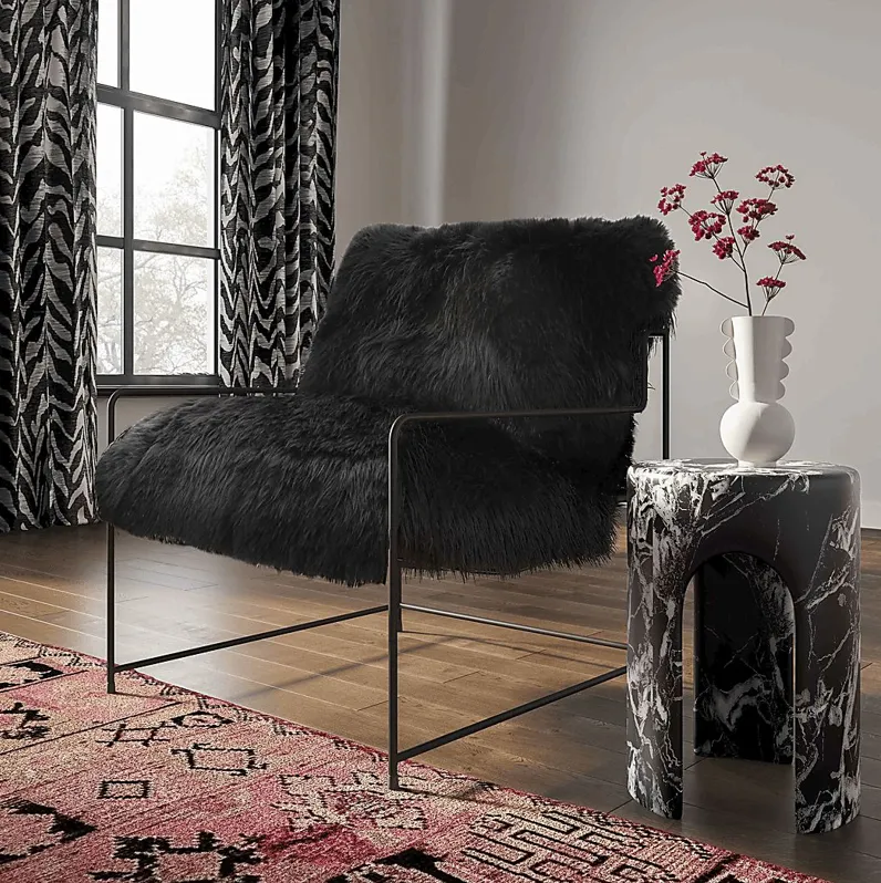 Huetter Black Accent Chair