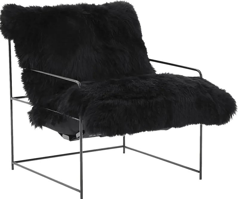 Huetter Black Accent Chair