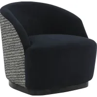Lommel Black Swivel Accent Chair