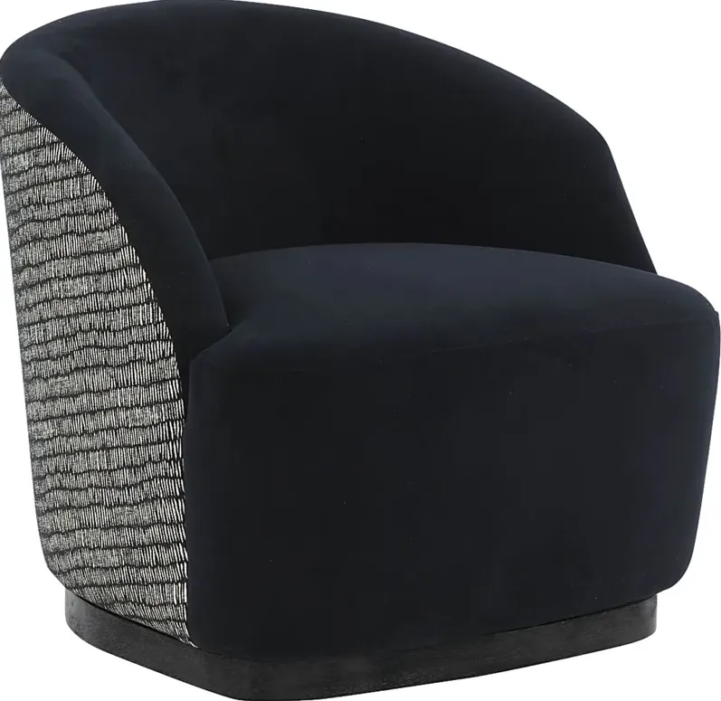 Lommel Black Swivel Accent Chair