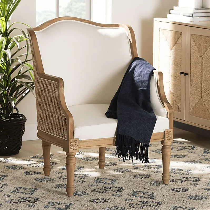 Jenness Oak Accent Chair