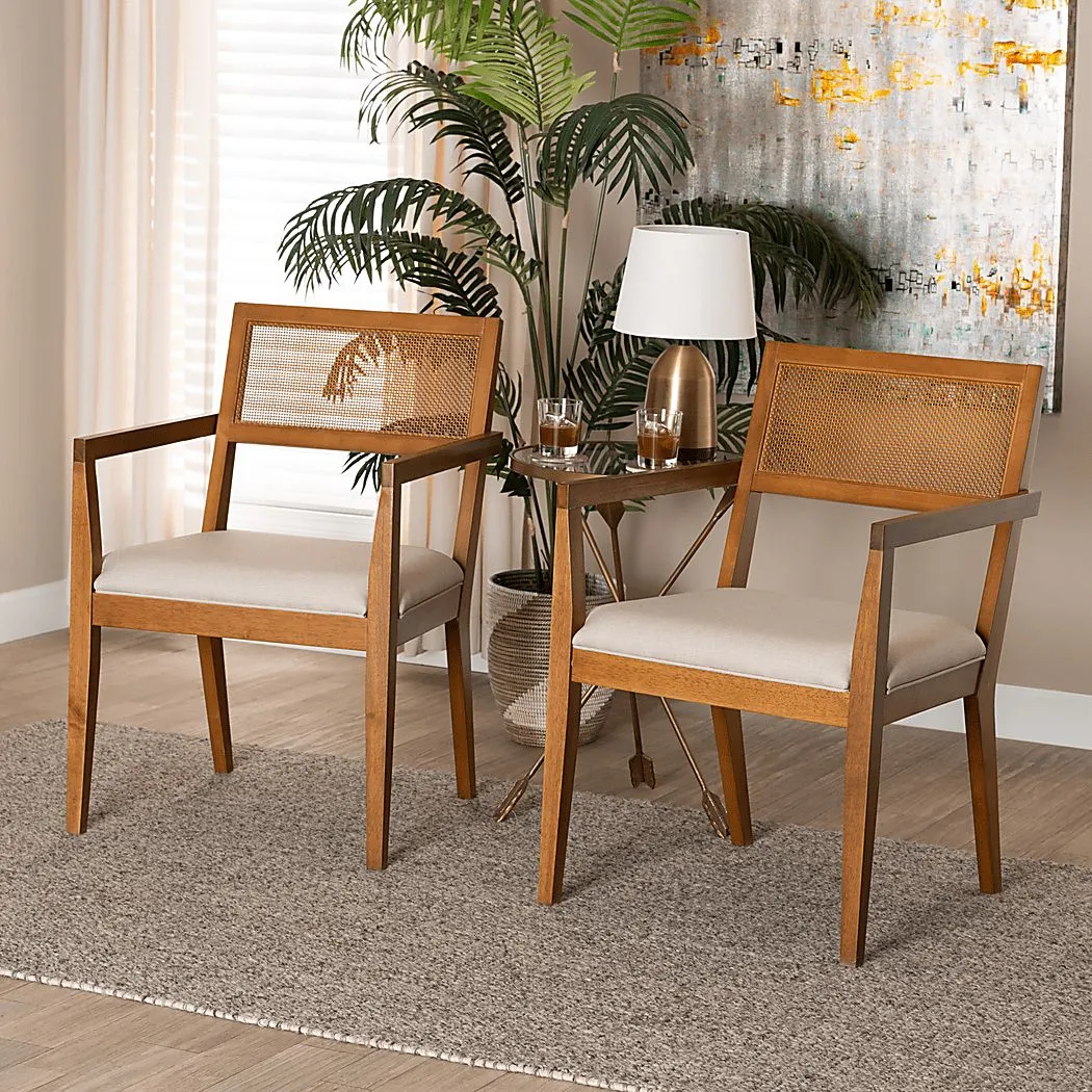 Durgin Beige Accent Chair, Set of 2