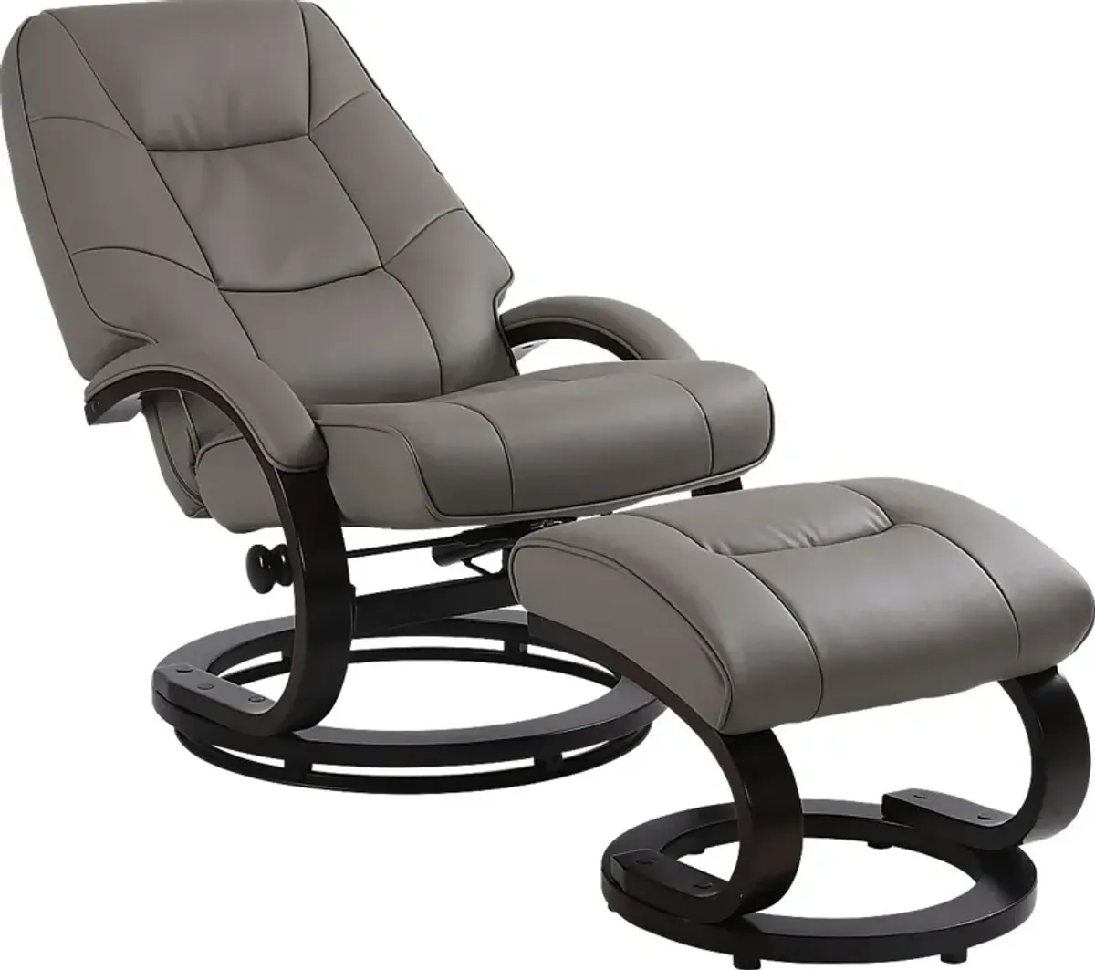 Cherwek Gray Manual Recliner and Ottoman