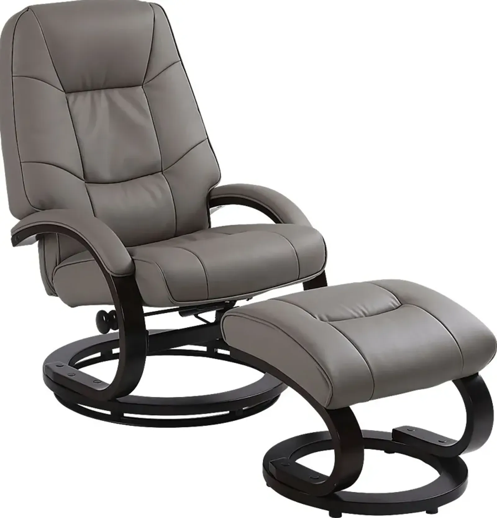 Cherwek Gray Manual Recliner and Ottoman