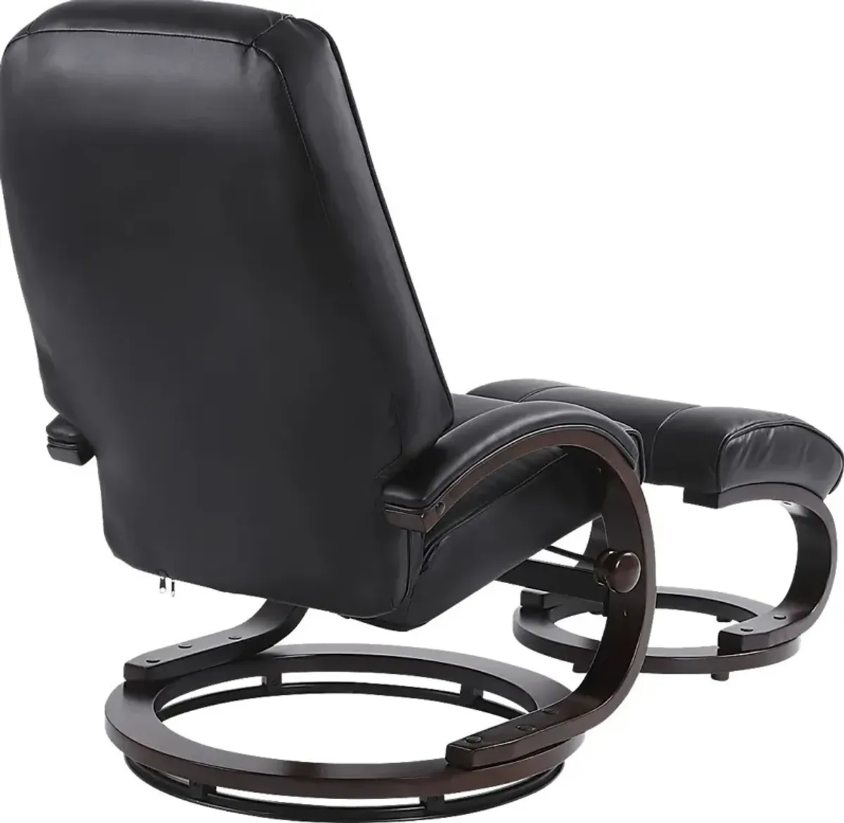 Cherwek Black Manual Recliner and Ottoman