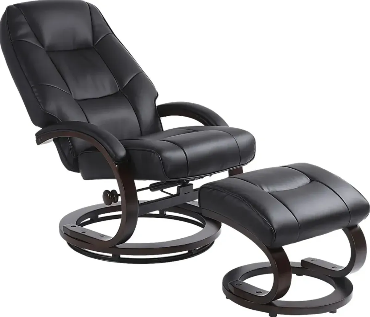 Cherwek Black Manual Recliner and Ottoman