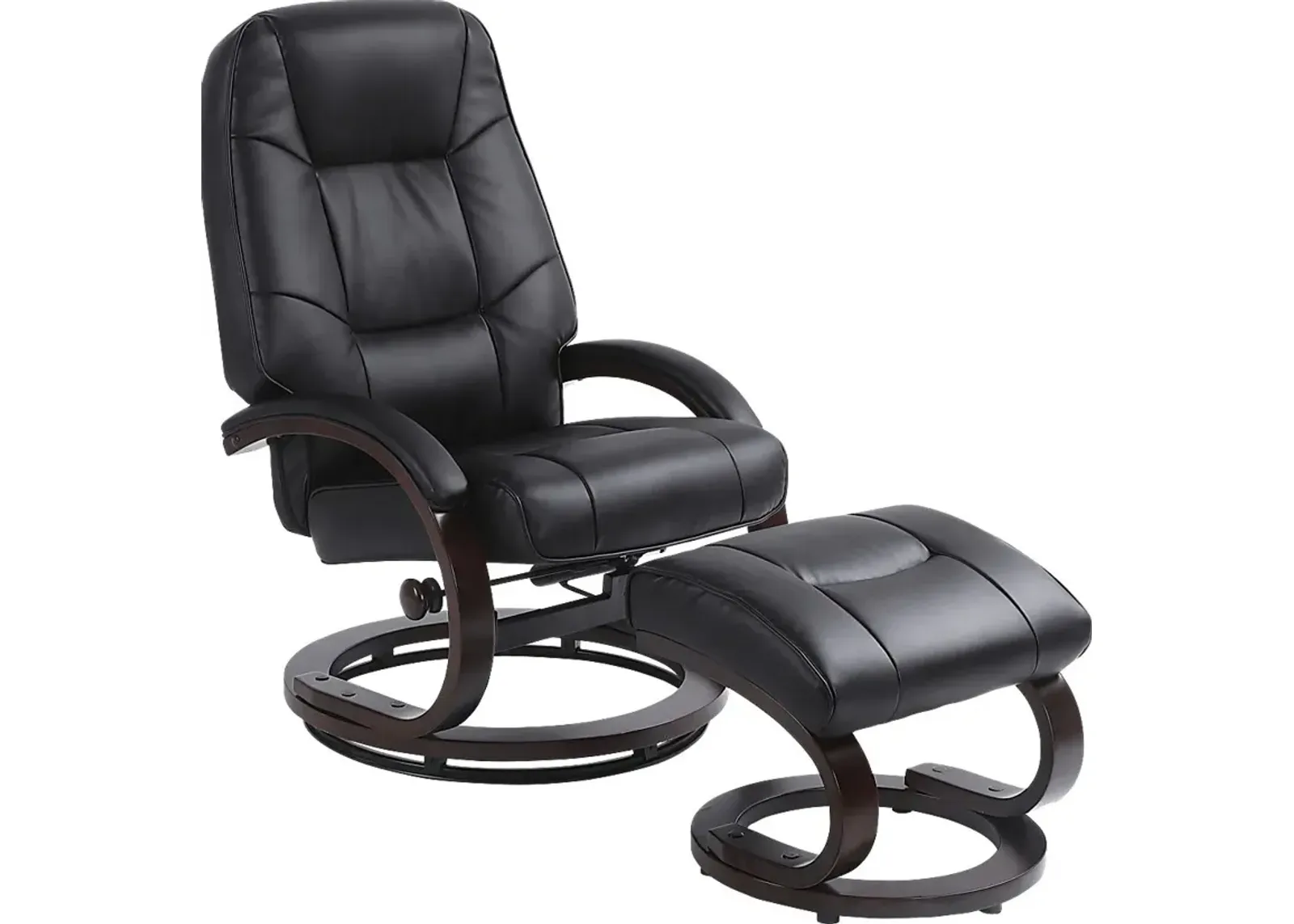 Cherwek Black Manual Recliner and Ottoman